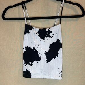 Rue 21 Cow print 🐄 cami. Lace up back. Cropped.